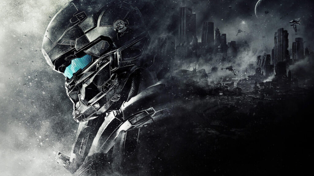 Master Chief Halo 5 Guardian Futuristic Sci-Fi Desktop Wallpaper