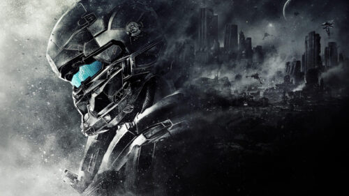 Master Chief Halo 5 Guardian Futuristic Sci-Fi Desktop Wallpaper