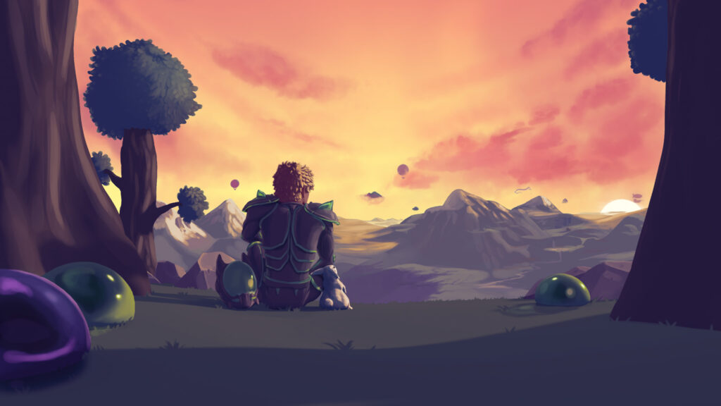 Fantasy Warrior Watching the Sunset 4K Desktop Wallpaper