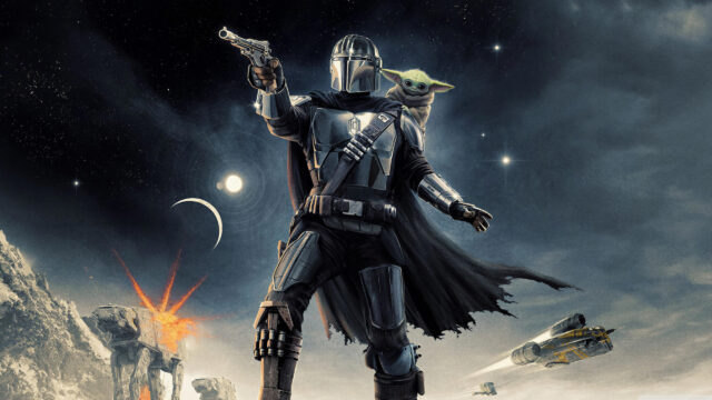 The Mandalorian and Grogu in Battle Desktop Wallpaper