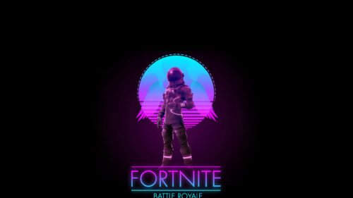 Synthwave Astronaut Fortnite Character Desktop Wallpaper