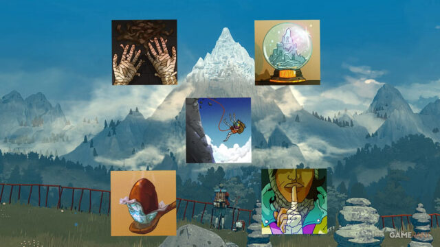 Hiker Overlooking Mountain Peaks Desktop Wallpaper