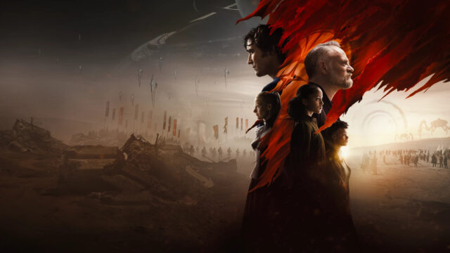 Foundation TV Series Cast Amidst War Ruins Desktop Wallpaper