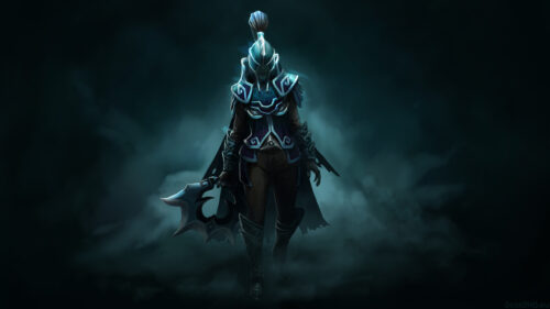Dark Armored Warrior Fantasy Art Desktop Wallpaper