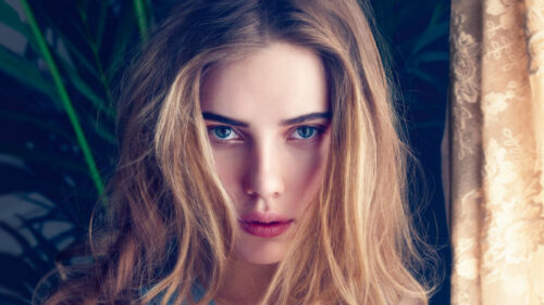 Stunning Blonde Woman Portrait Desktop Wallpaper