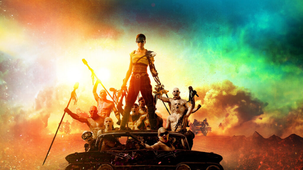 Mad Max Fury Road Furiosa Action Scene Desktop Wallpaper