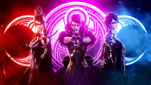 Bayonetta Trio Cinematic Action 4K Desktop Wallpaper