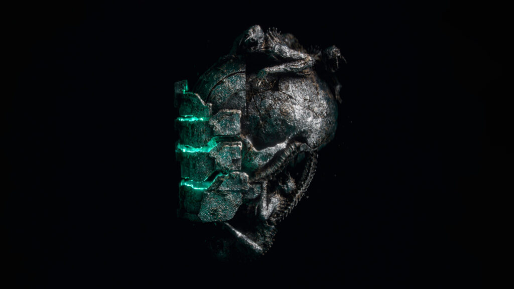 Metallic Fractured Helmet Sci-Fi Digital Art Desktop Wallpaper