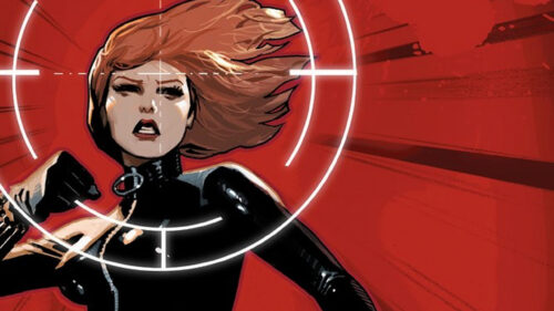 Black Widow Red Comic Book Style Desktop Wallpaper