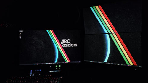 Minimalist Retro Rainbow Arc Desktop Wallpaper