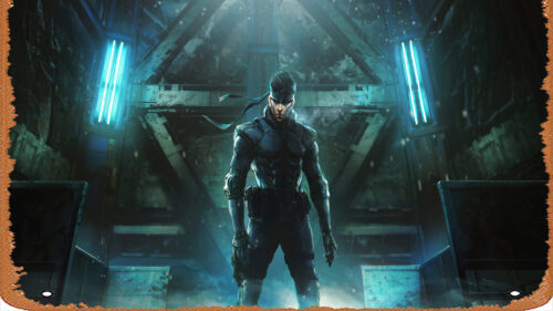 Solid Snake in Dark Industrial Corridor Desktop Wallpaper