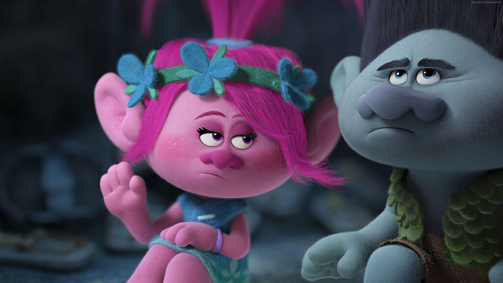 Princess Poppy and Branch from the Trolls Movie Desktop Wallpaper