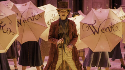 Willy Wonka Timothée Chalamet Musical Performance 4K Desktop Wallpaper