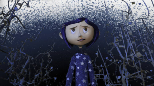 Coraline Jones Standing In The Dark Void 4K Desktop Wallpaper