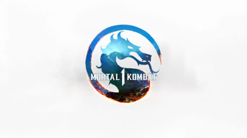 Mortal Kombat 1 Dragon Logo Minimalist Desktop Wallpaper