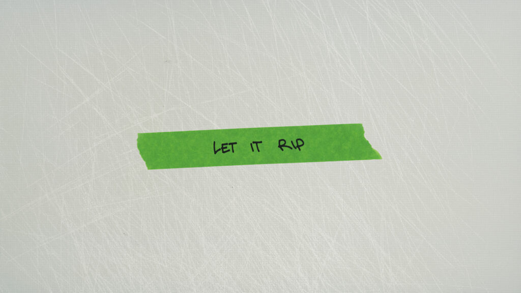 Minimalist Green Tape Let It Rip 4K Desktop Wallpaper