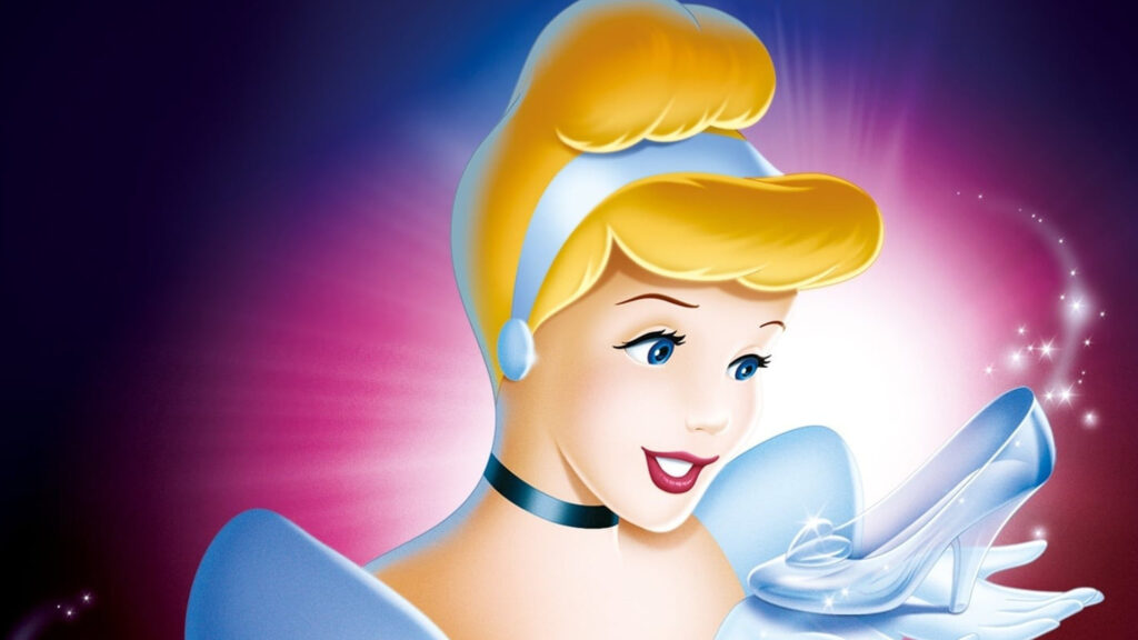 Cinderella Looking at the Glass Slipper 4K Wallpaper