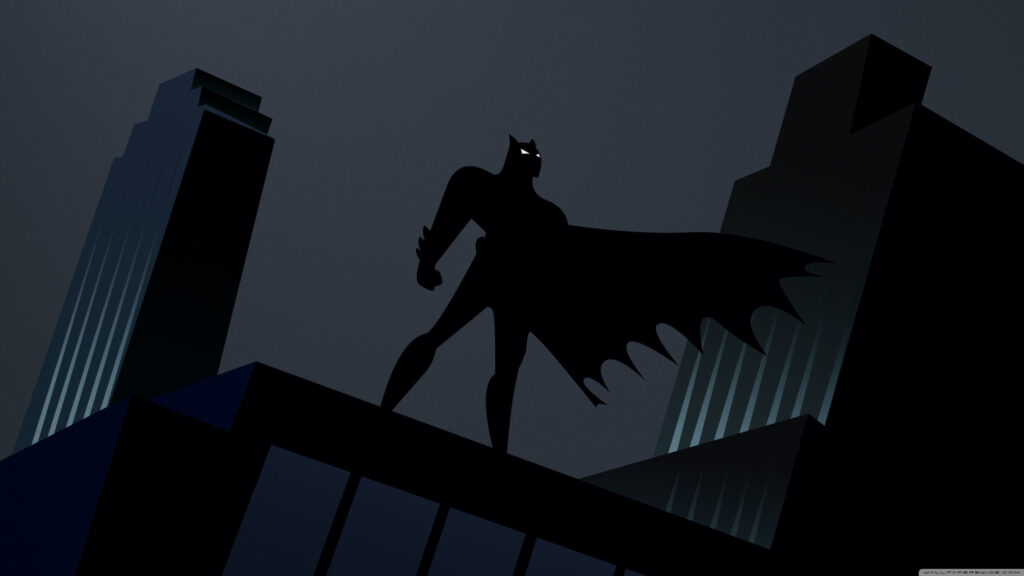 Minimalist Batman Silhouette Gotham City 4K Desktop Wallpaper