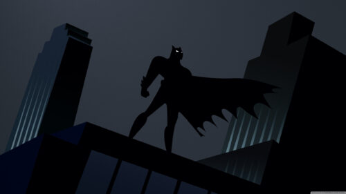 Minimalist Batman Silhouette Gotham City 4K Desktop Wallpaper