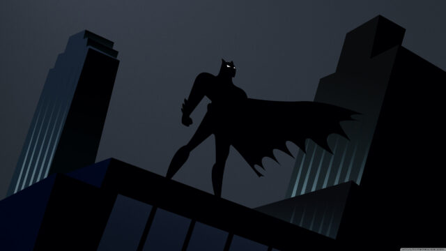Minimalist Batman Silhouette Gotham City 4K Desktop Wallpaper