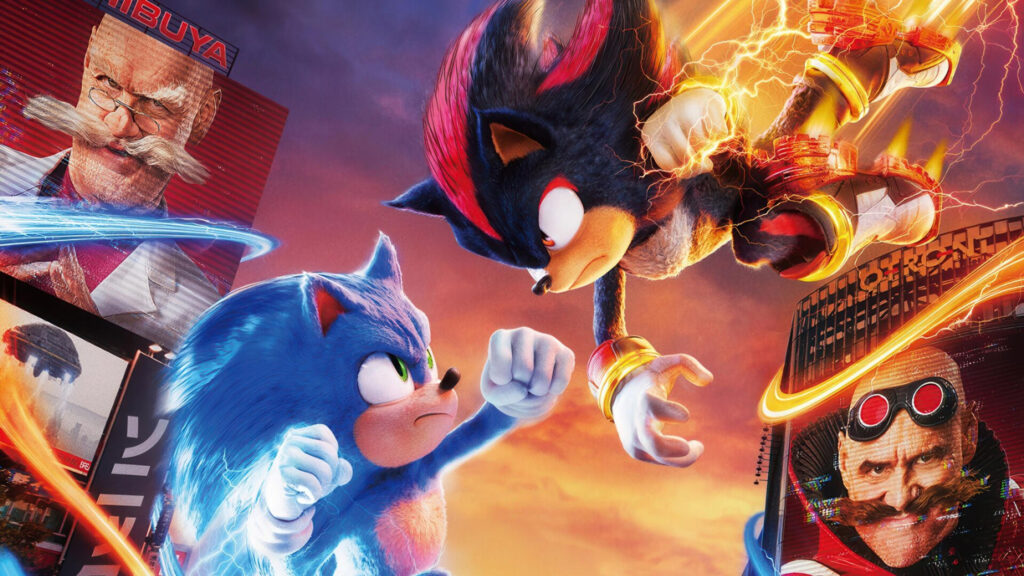 Sonic and Shadow Battle Against Robotnik Desktop Wallpaper