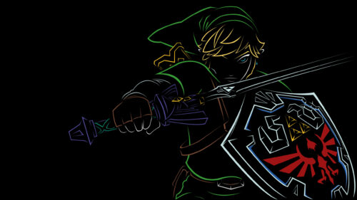 Minimalist Link Sword and Shield 4K Desktop Wallpaper