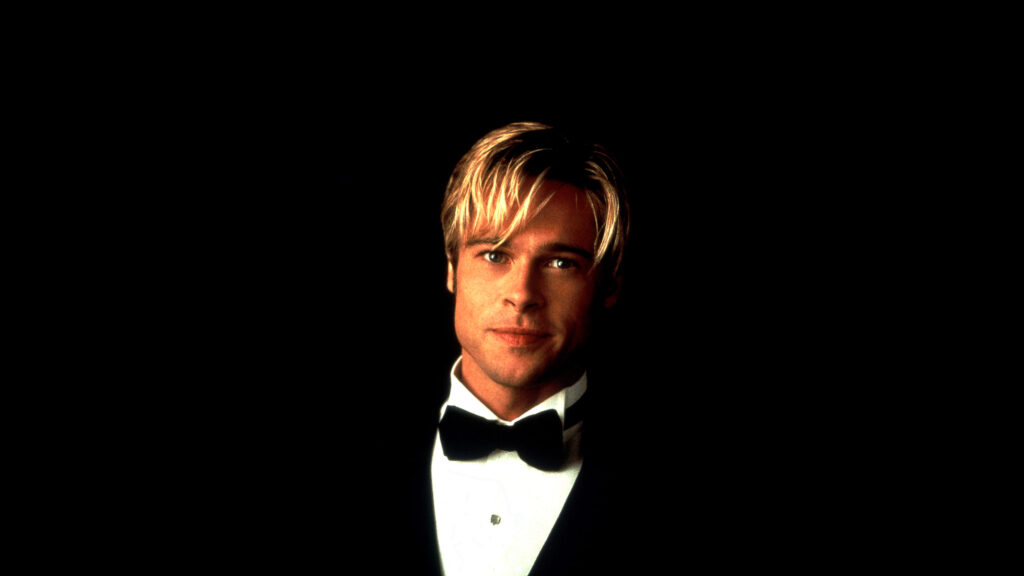 A Portrait of Brad Pitt in a Tuxedo Desktop Wallpaper