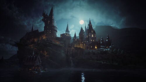 Hogwarts Castle Nighttime View 4K Desktop Wallpaper
