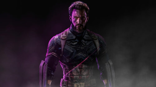 Steve Rogers as Captain America Dark Cinematic Desktop Wallpaper