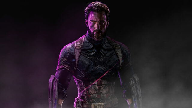 Steve Rogers as Captain America Dark Cinematic Desktop Wallpaper