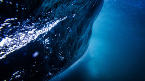 Dark Underwater Ocean Wave Aesthetic Desktop Wallpaper