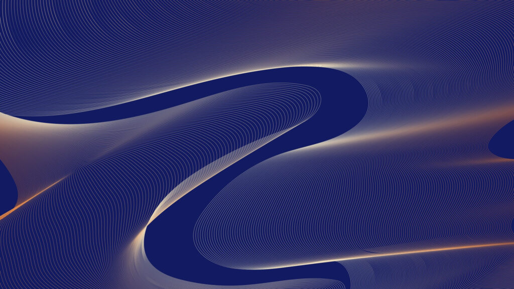 Blue and Gold Abstract Wave Lines Desktop Wallpaper