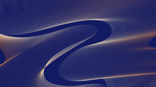 Blue and Gold Abstract Wave Lines Desktop Wallpaper