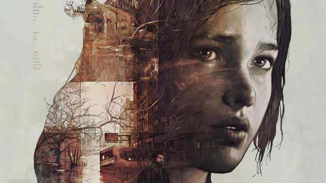The Last of Us Ellie and Joel Double Exposure Desktop Wallpaper