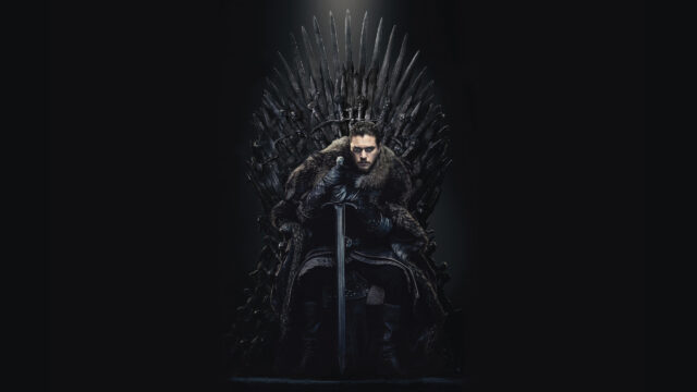 Jon Snow Sitting on the Iron Throne 4K Wallpaper
