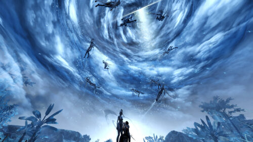 Ethereal Cosmic Fantasy Scene Desktop Wallpaper