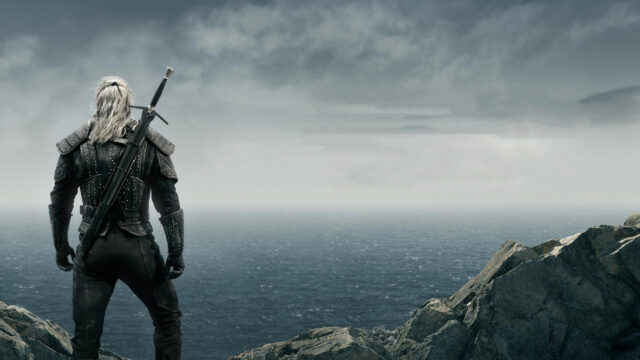 Geralt of Rivia Standing on a Cliff Edge 4K Wallpaper