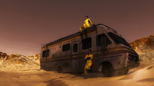 Gordon Freeman and Alyx Vance RV Desert Desktop Wallpaper