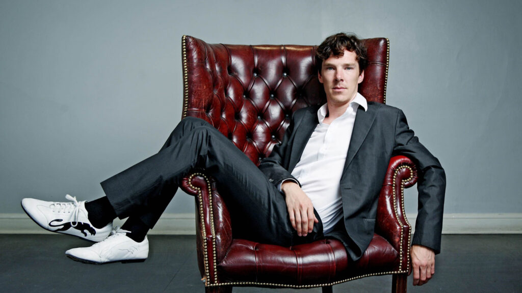 Benedict Cumberbatch in Leather Armchair Desktop Wallpaper