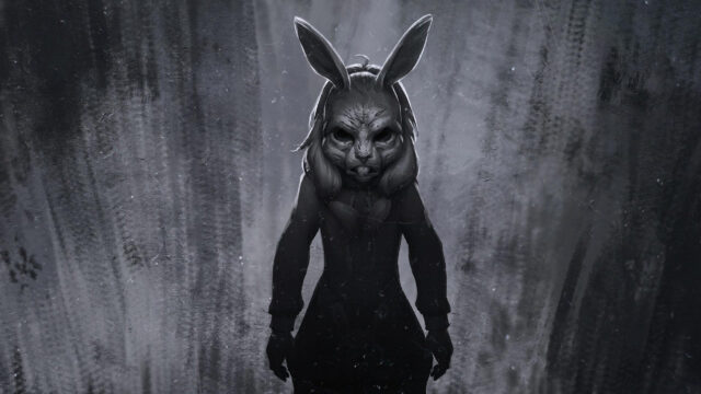 Creepy Rabbit Humanoid Silhouette 4K Desktop Wallpaper