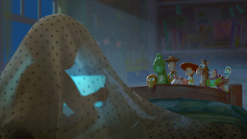 Toy Story Characters Under Blanket Desktop Wallpaper