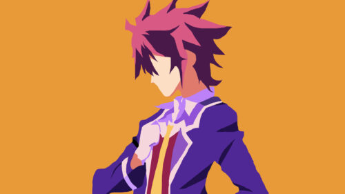 Minimalist Anime Character Digital Art Desktop Wallpaper