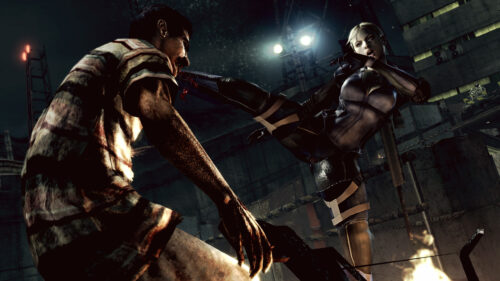 Jill Valentine Kicking Majini Resident Evil 5 Desktop Wallpaper