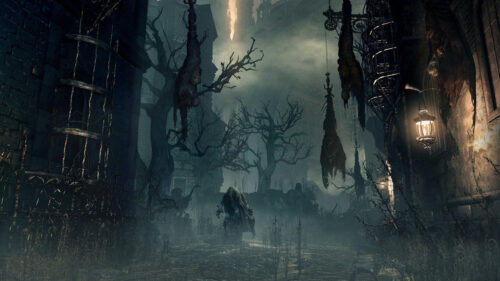 Gothic Horror Forest Path 4K Desktop Wallpaper
