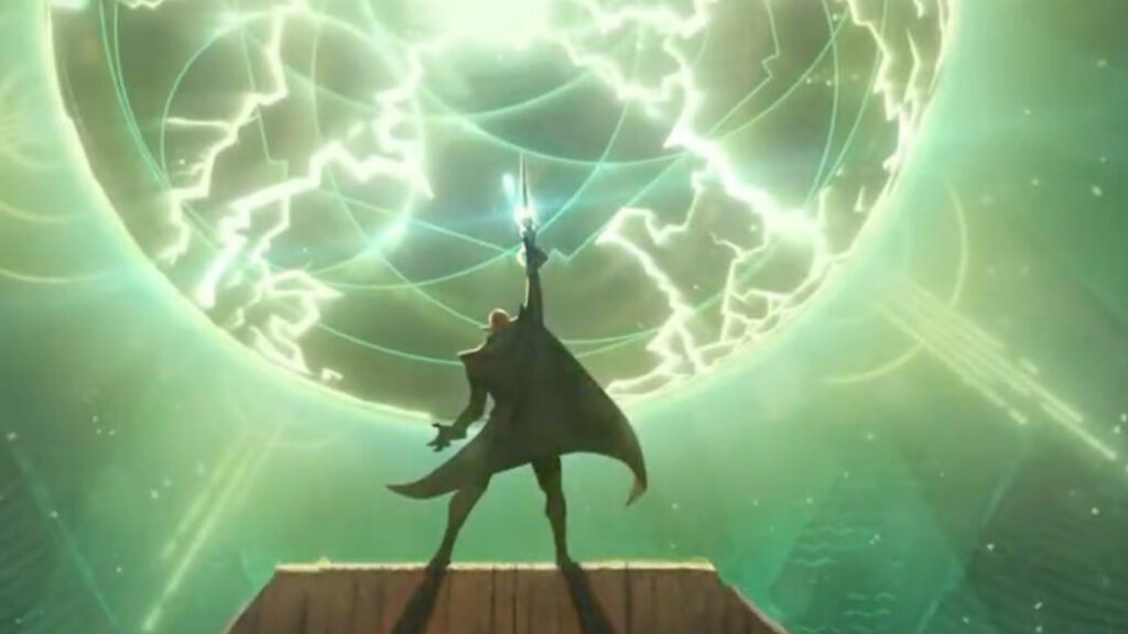 Fantasy Mage Summoning Green Magic Energy Desktop Wallpaper