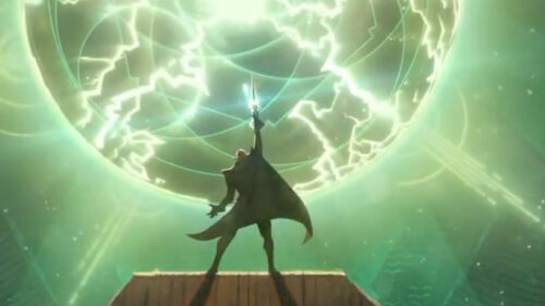 Fantasy Mage Summoning Green Magic Energy Desktop Wallpaper