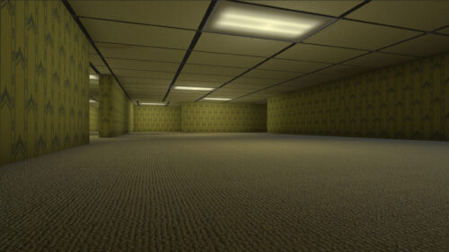 Liminal Space Yellow Room Aesthetic Desktop Wallpaper