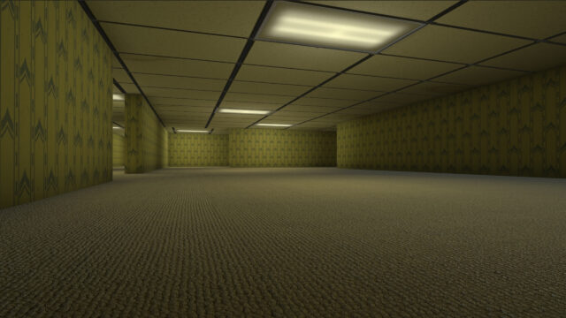 Liminal Space Yellow Room Aesthetic Desktop Wallpaper