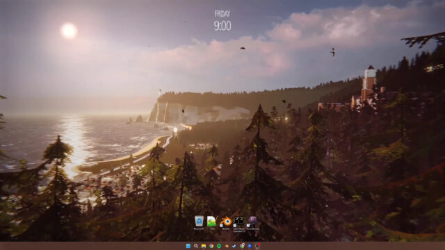 Scenic Coastal Town Sunset View PC Wallpaper