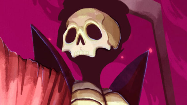 Stylized Skeletal Reaper Digital Art Desktop Wallpaper